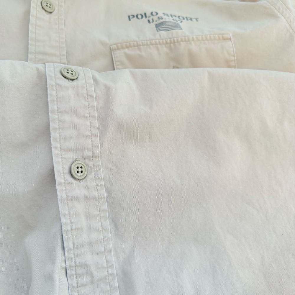 Polo Sport Men Whitfield long sleeve button-down shirt Khaki  Cotton Size XXL - Picture 5 of 12